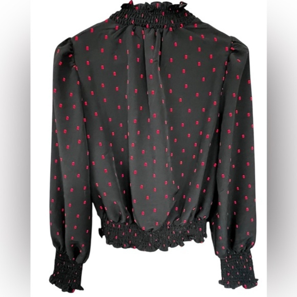 Sanctuary Black Blouse with Red Accents